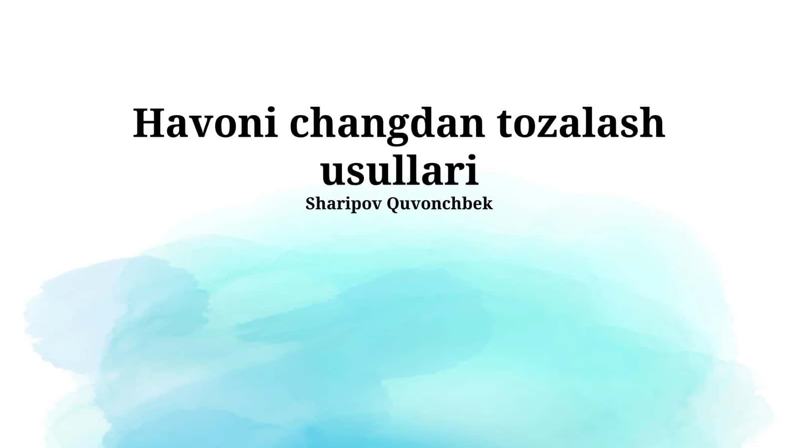 Havoni tozalash usullari