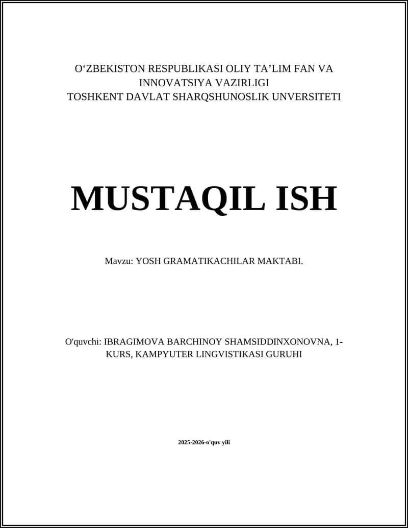 YOSH GRAMATIKACHILAR MAKTABI