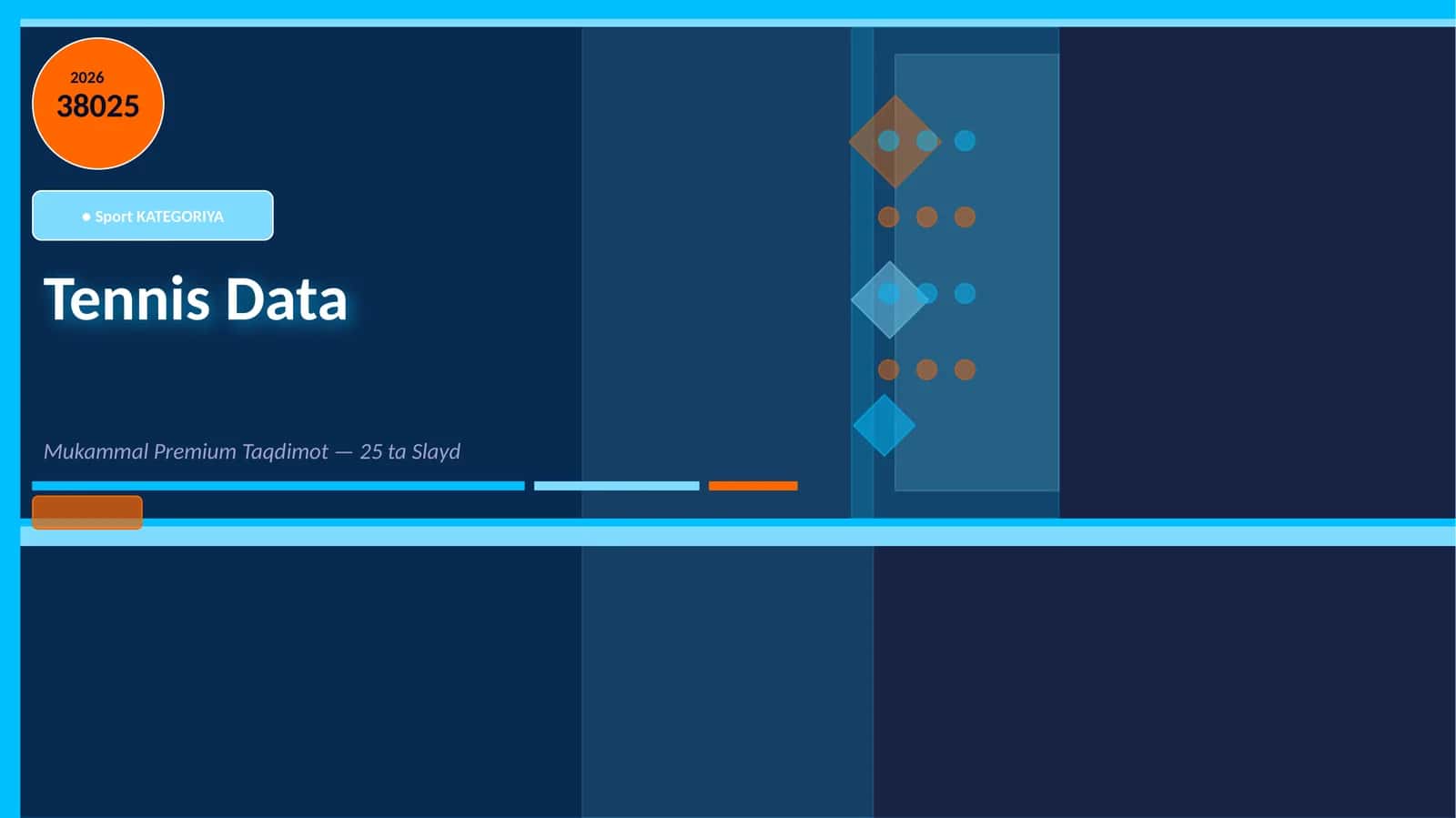 Tennis Data Mukammal Premium Taqdimot — 25 ta Slayd