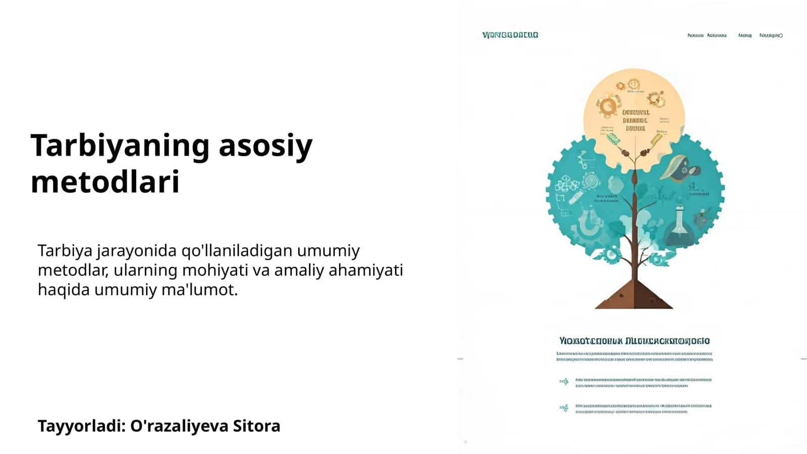 Tarbiyaning asosiy metodlari