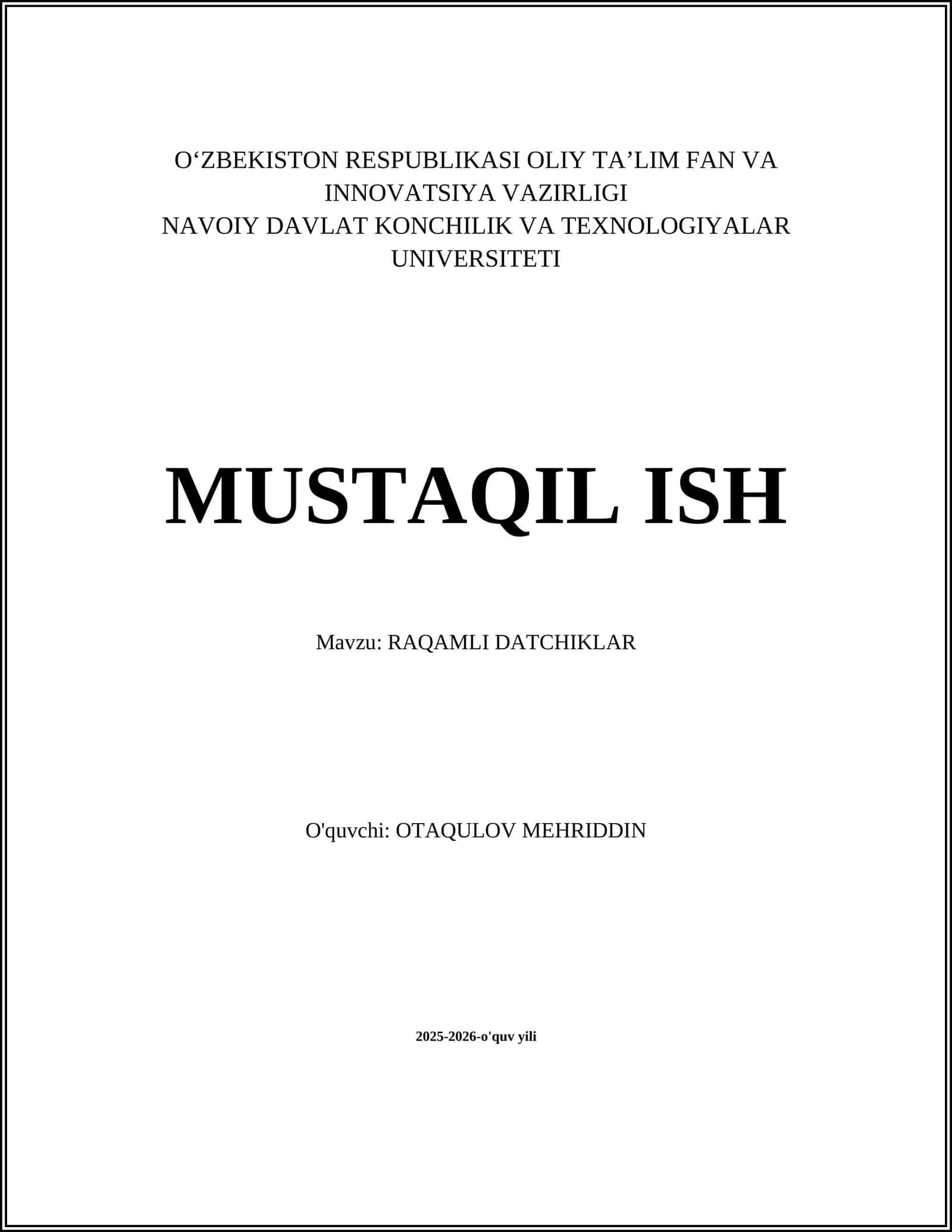 RAQAMLI DATCHIKLAR