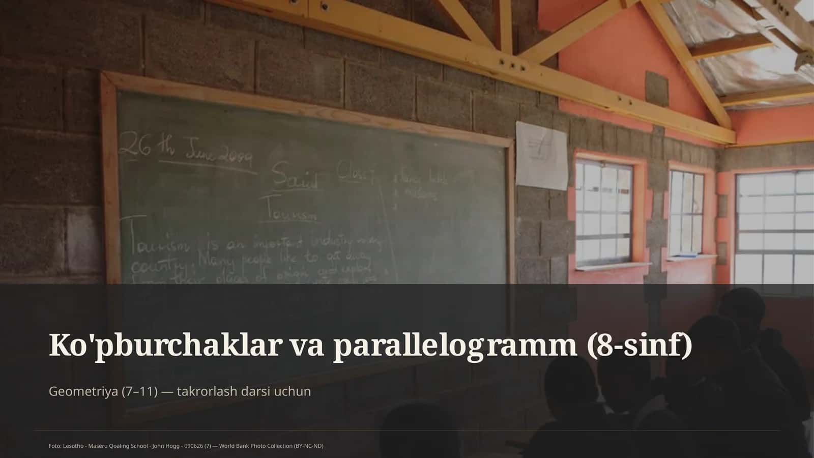 Ko'pburchaklar va parallelogramm (8-sinf)
