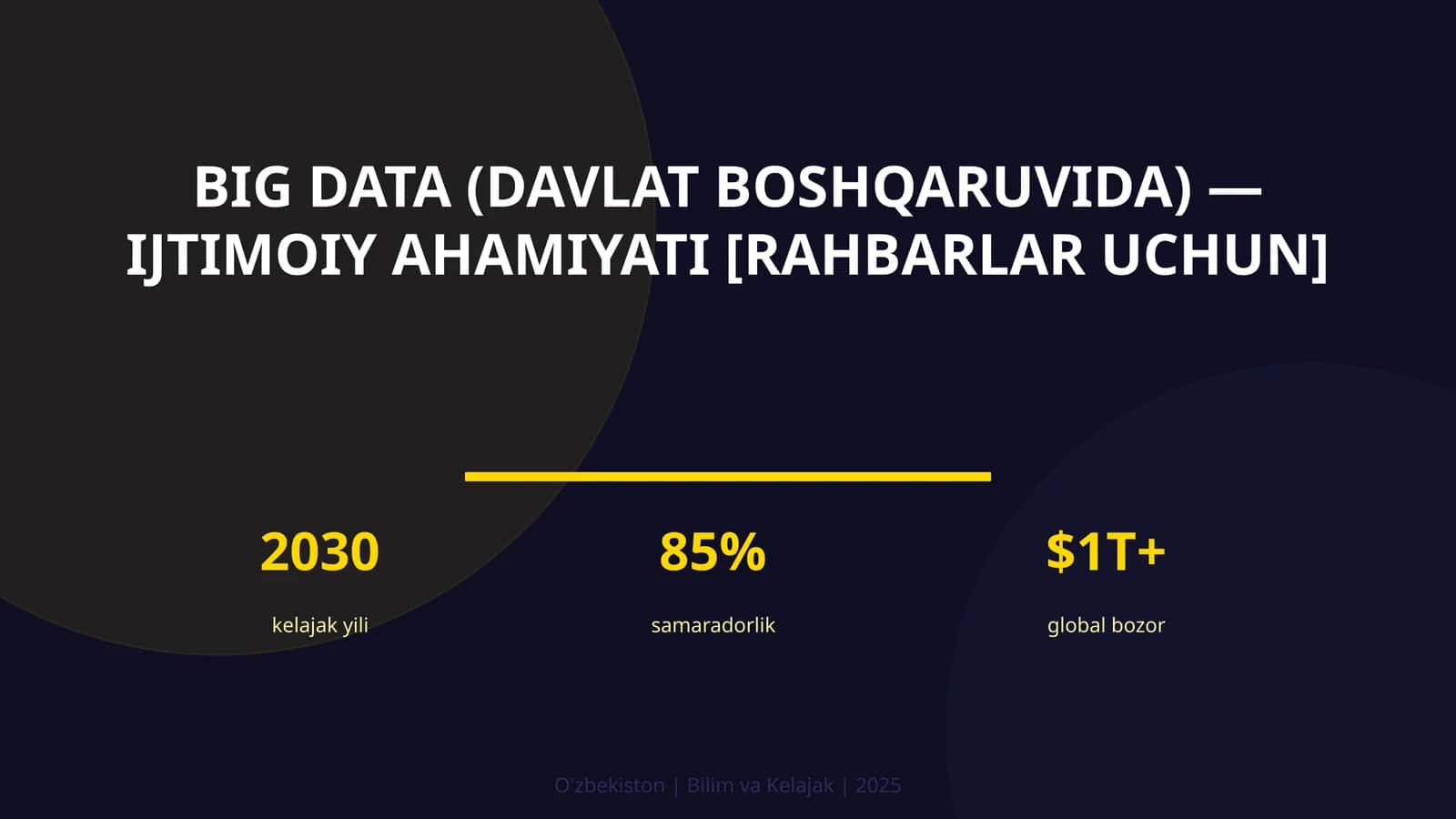 BIG DATA (DAVLAT BOSHQARUVIDA) — IJTIMOIY AHAMIYATI [RAHBARLAR UCHUN]