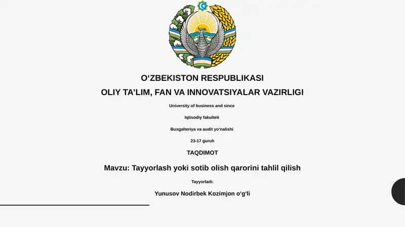 Tayyorlash yoki sotib olish qarorini tahlil qilish