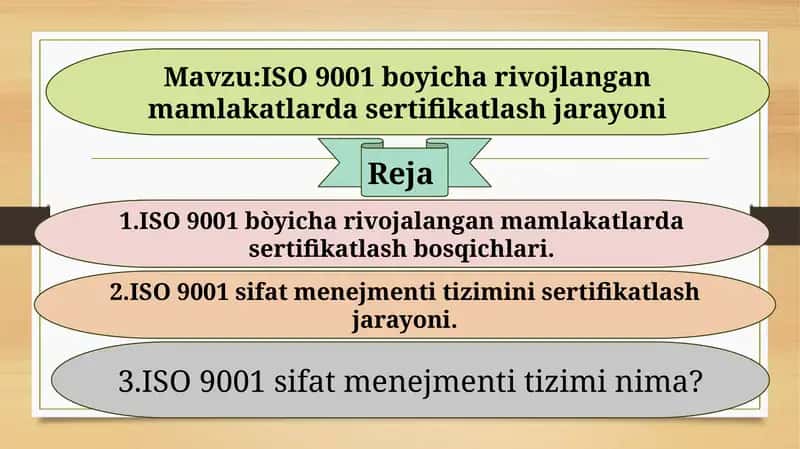 ISO 9001 sertifikatlash jarayoni