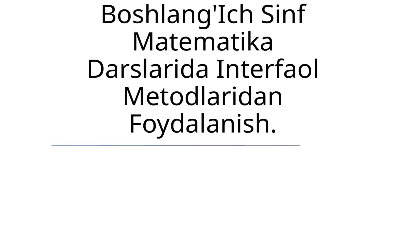 OʻQitishni Tashkil Qilishda Didaktik OʻYin Metodidan Foydalanish