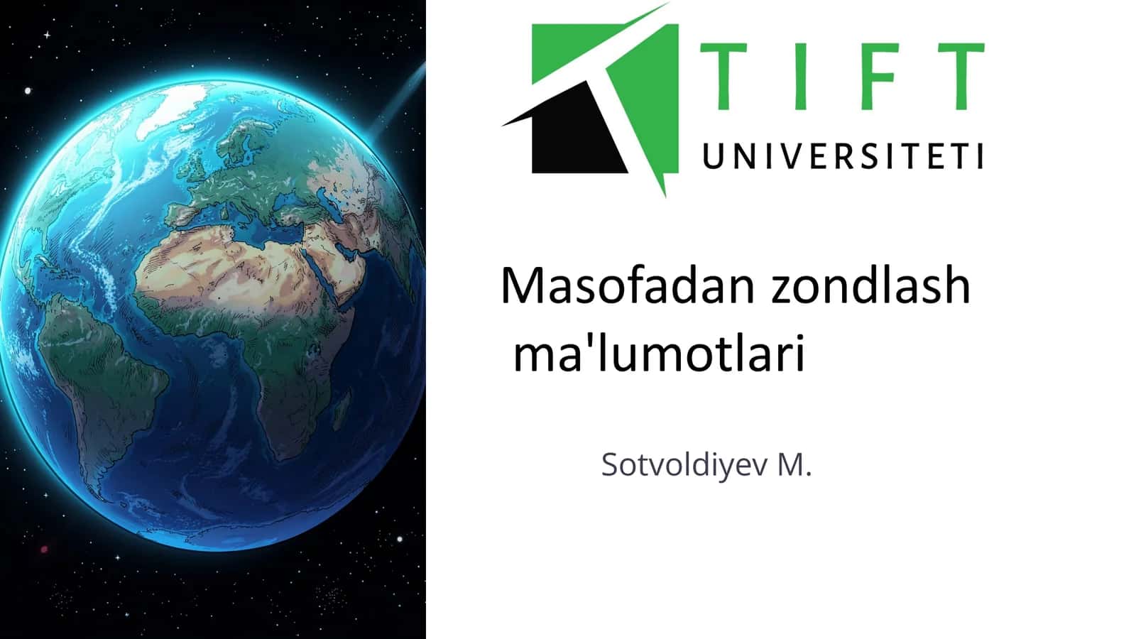 Masofadan zondlash ma'lumotlari