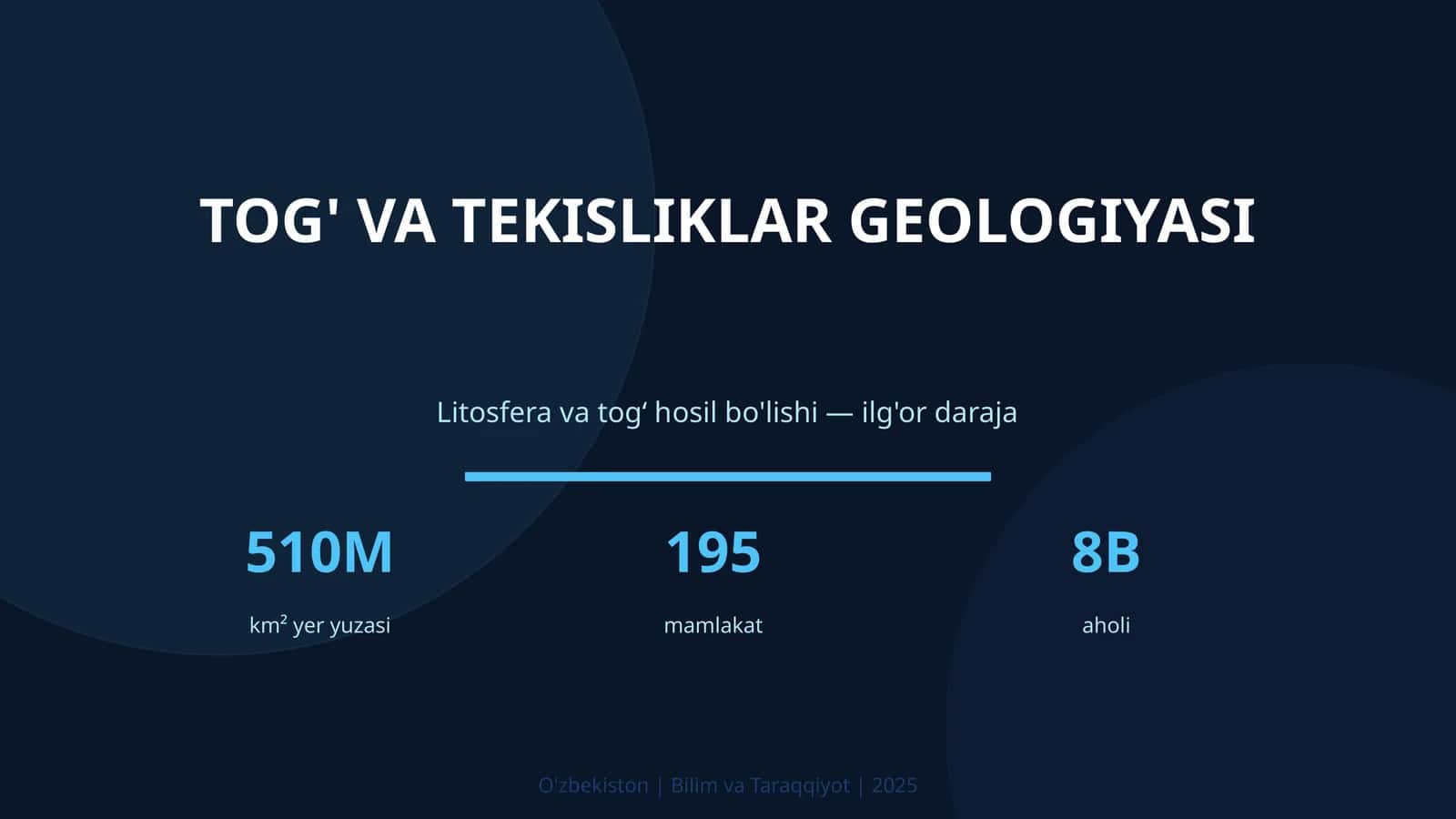 TOG' VA TEKISLIKLAR GEOLOGIYASI