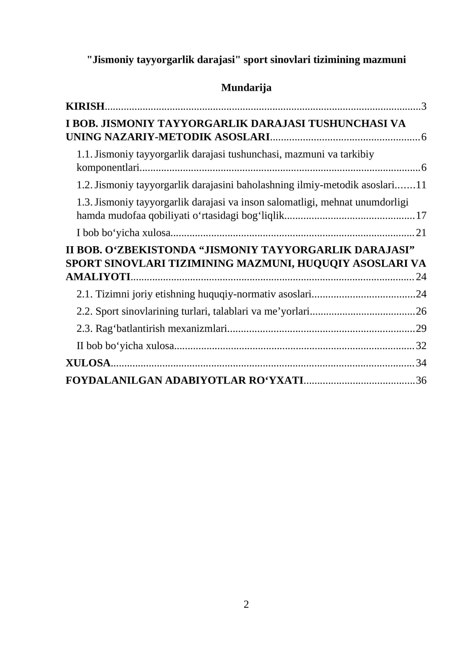Jismoniy tayyorgarlik darajasi