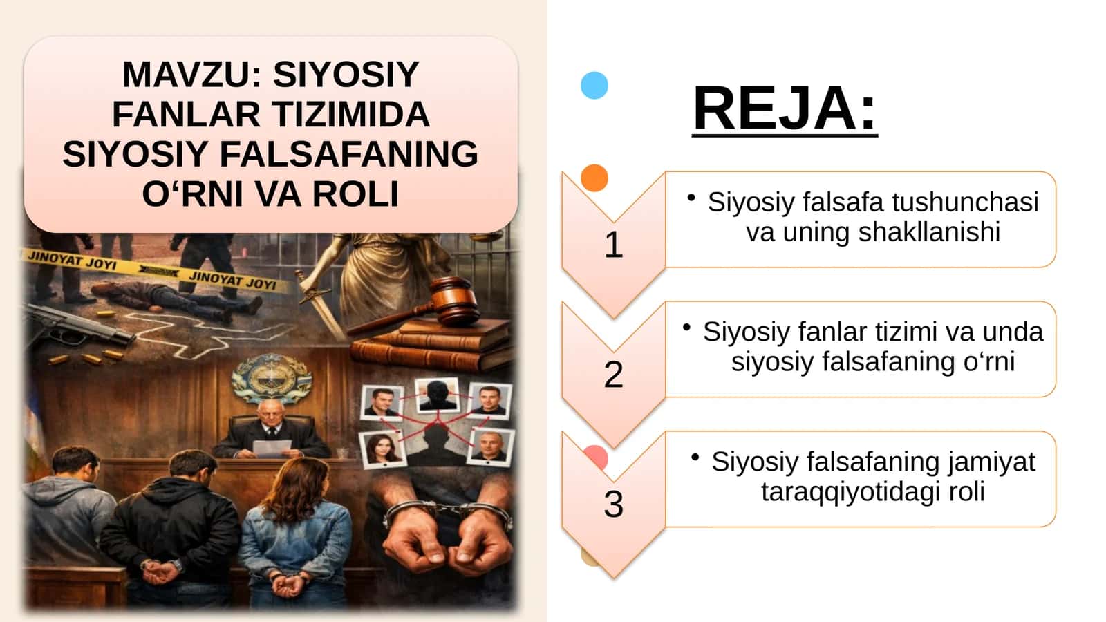SIYOSIY FANLAR TIZIMIDA SIYOSIY FALSAFANING O‘RNI VA ROLI