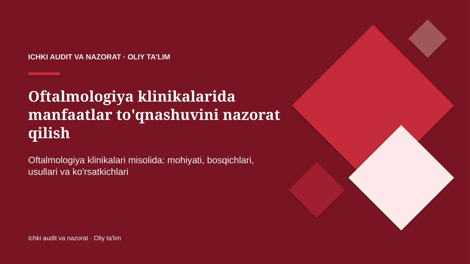 oftalmologiya klinikalarida manfaatlar to'qnashuvini nazorat qilish 6089