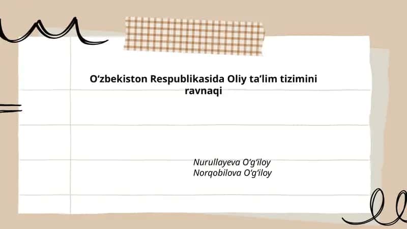 Oʻzbekiston Respublikasida Oliy taʼlim tizimini ravnaqi