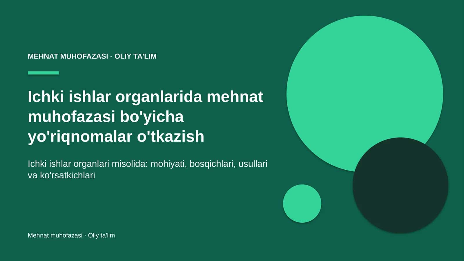 Ichki ishlar organlarida mehnat muhofazasi bo'yicha yo'riqnomalar o'tkazish