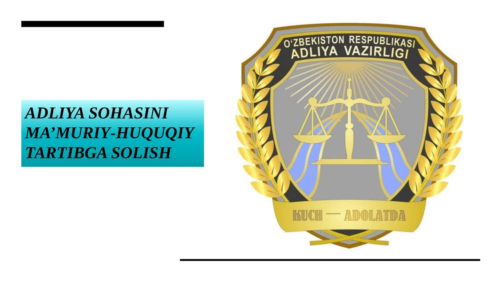 ADLIYA SOHASINI MA’MURIY-HUQUQIY TARTIBGA SOLISH