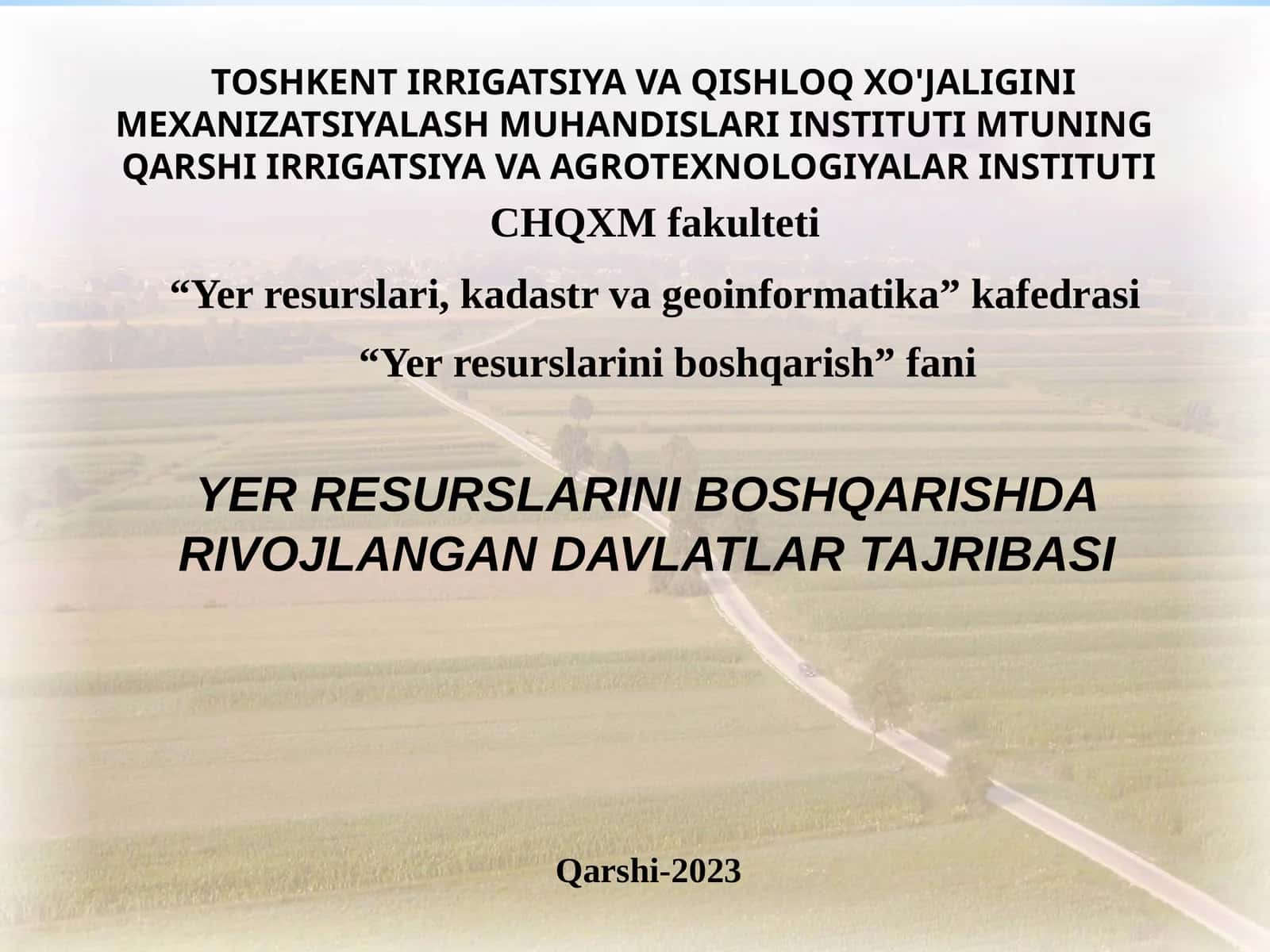 Yerresurslariniboshqarishda Rivojlangan Davlatlar Tajribasi