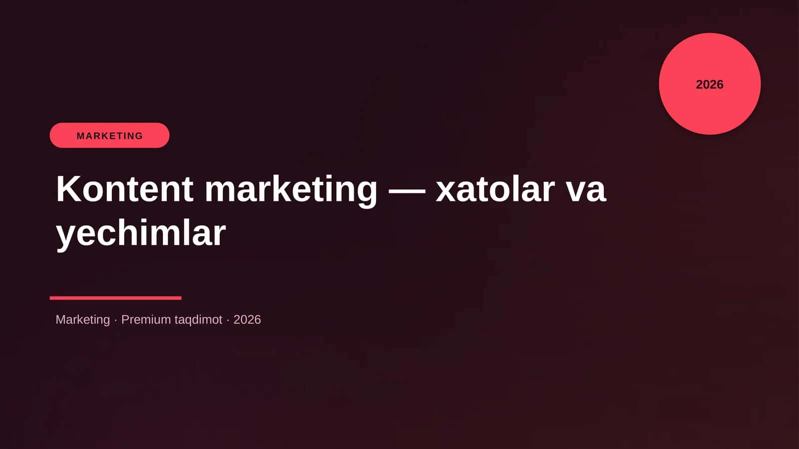 Kontent marketing — xatolar va yechimlar