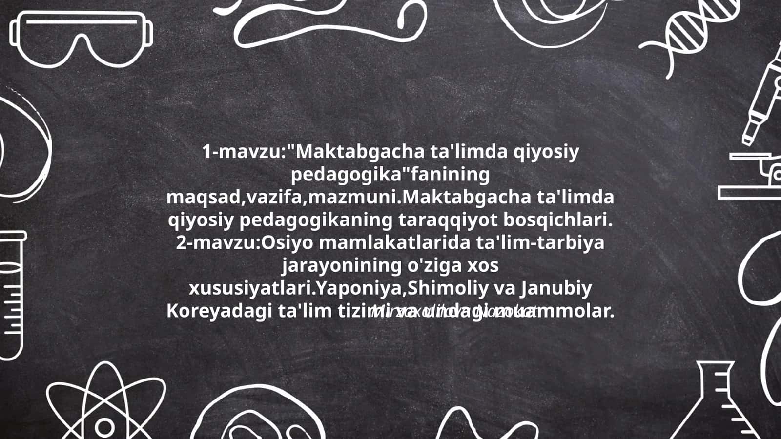 Maktabgacha ta'limda qiyosiy pedagogika