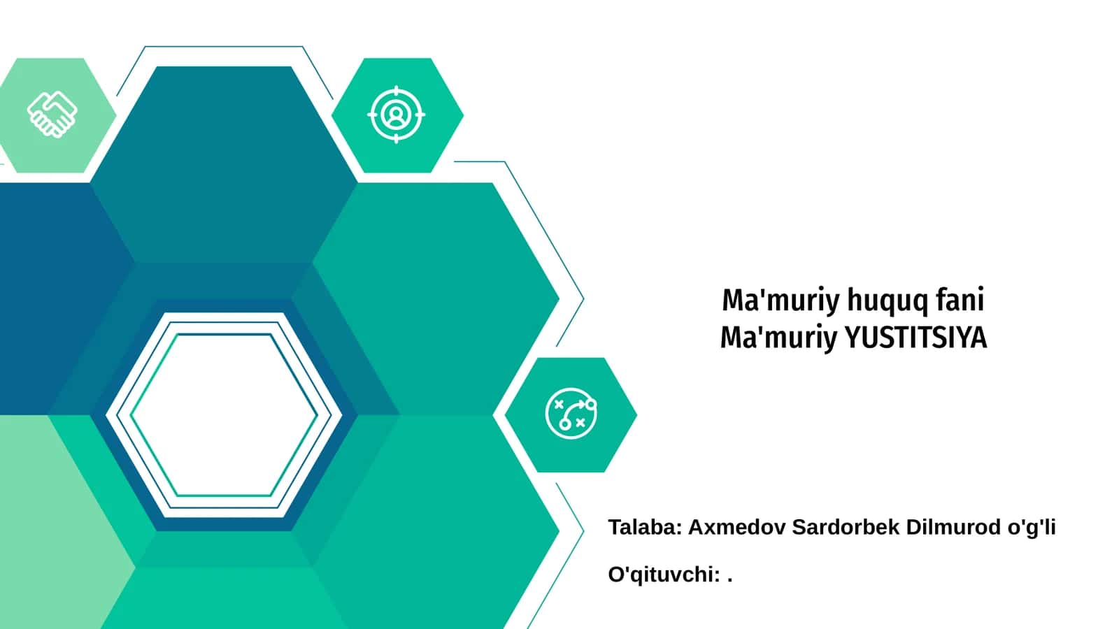 Ma'muriy huquq fani Ma'muriy YUSTITSIYA