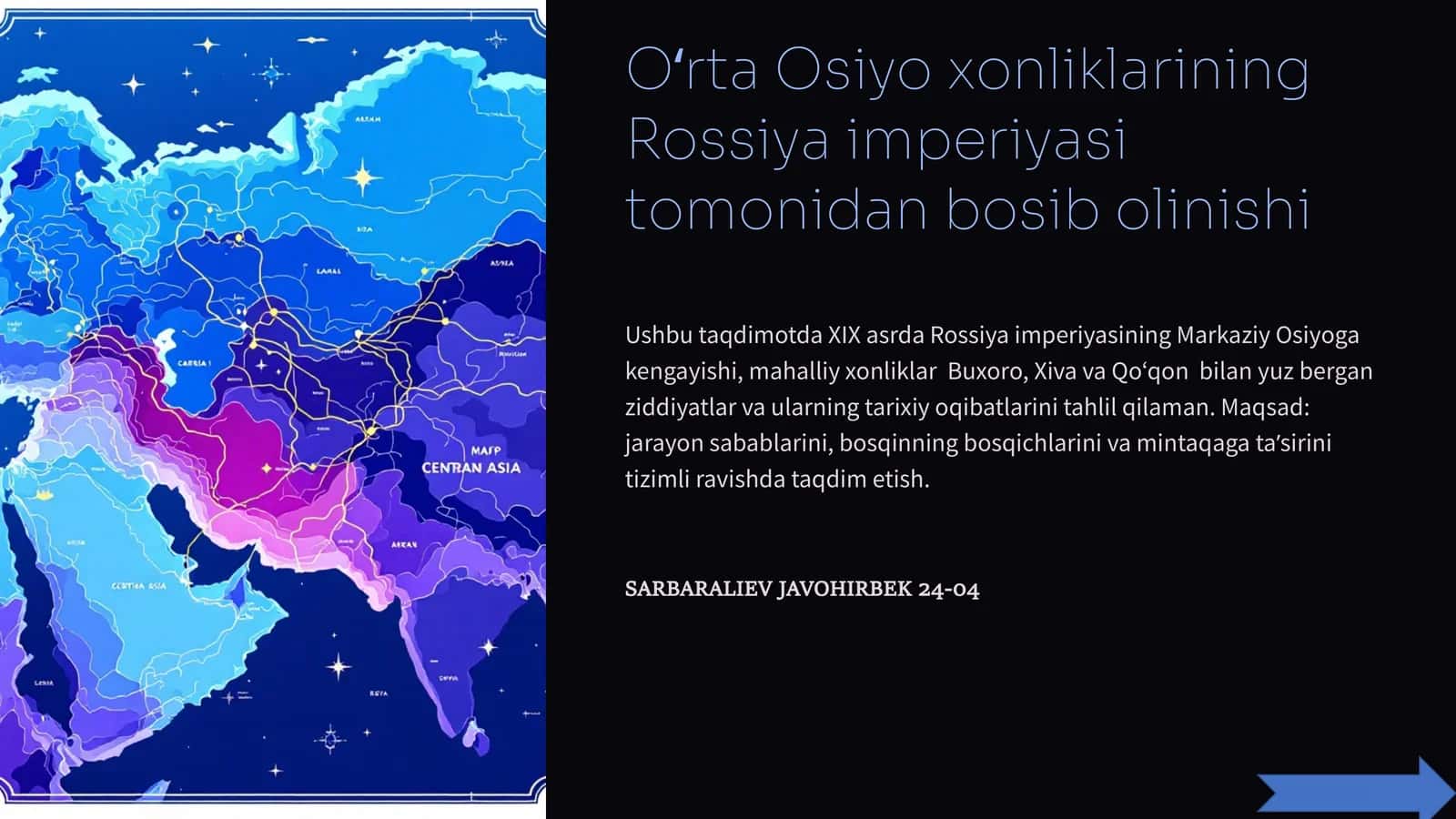 [Oʻrta Osiyo xonliklarining Rossiya imperiyasi tomonidan bosib olinishi]