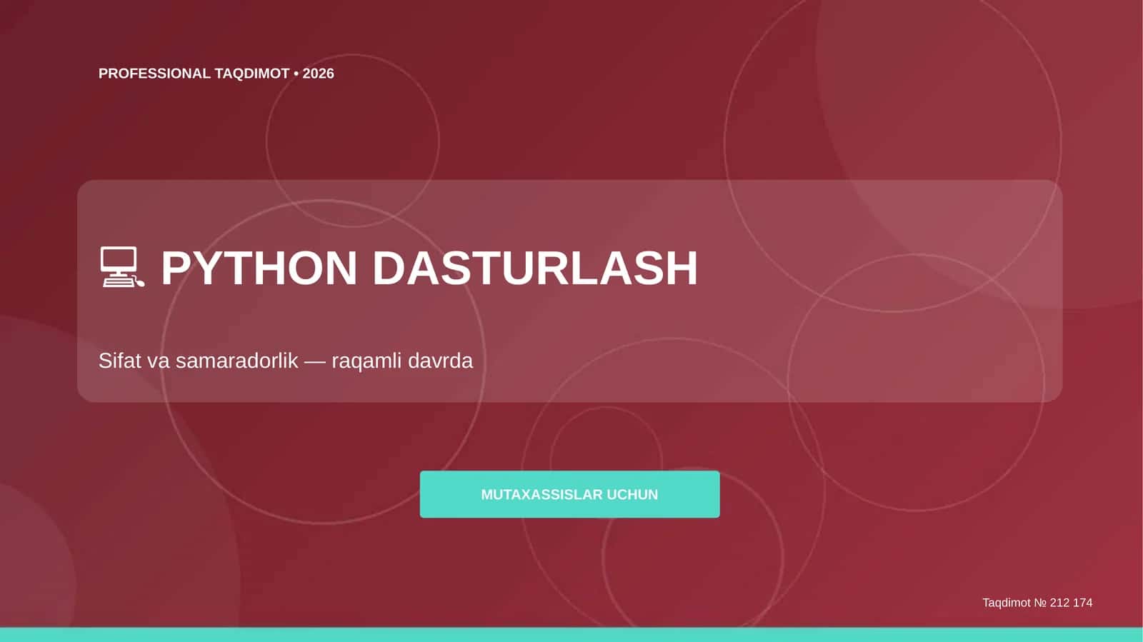 PYTHON DASTURLASH