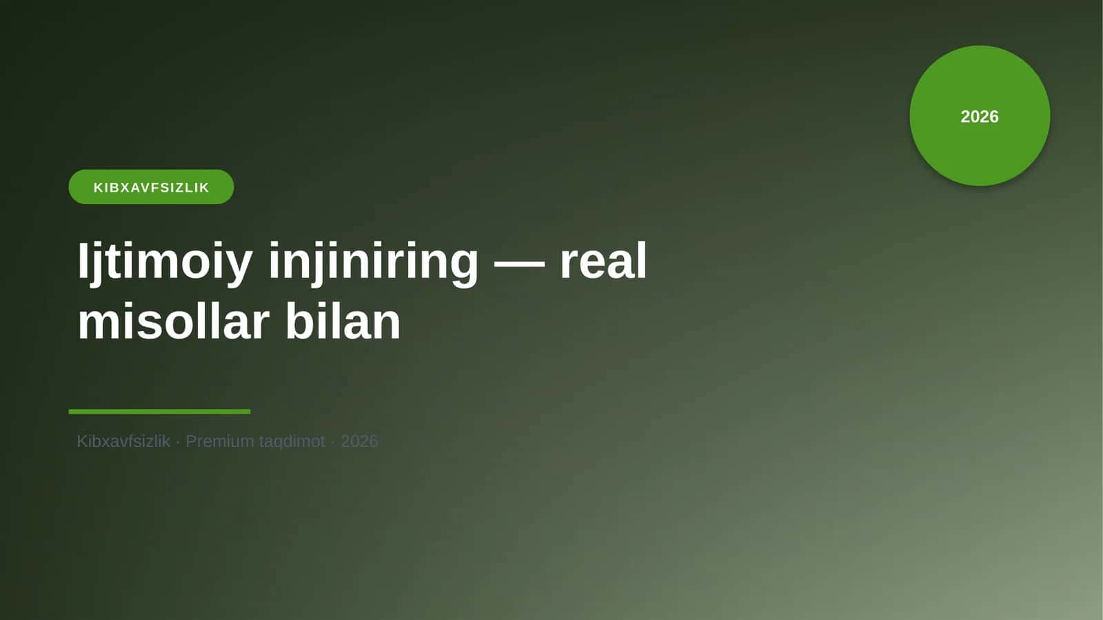 Ijtimoiy injiniring — real misollar bilan