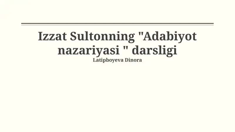 Adabiyot nazariyasi