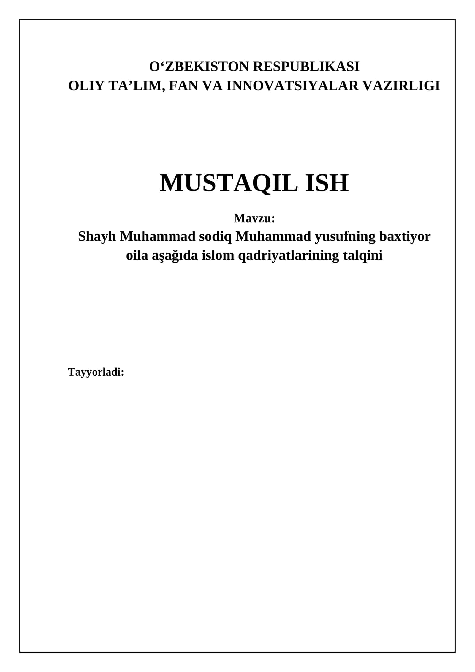 Baxtiyor oila