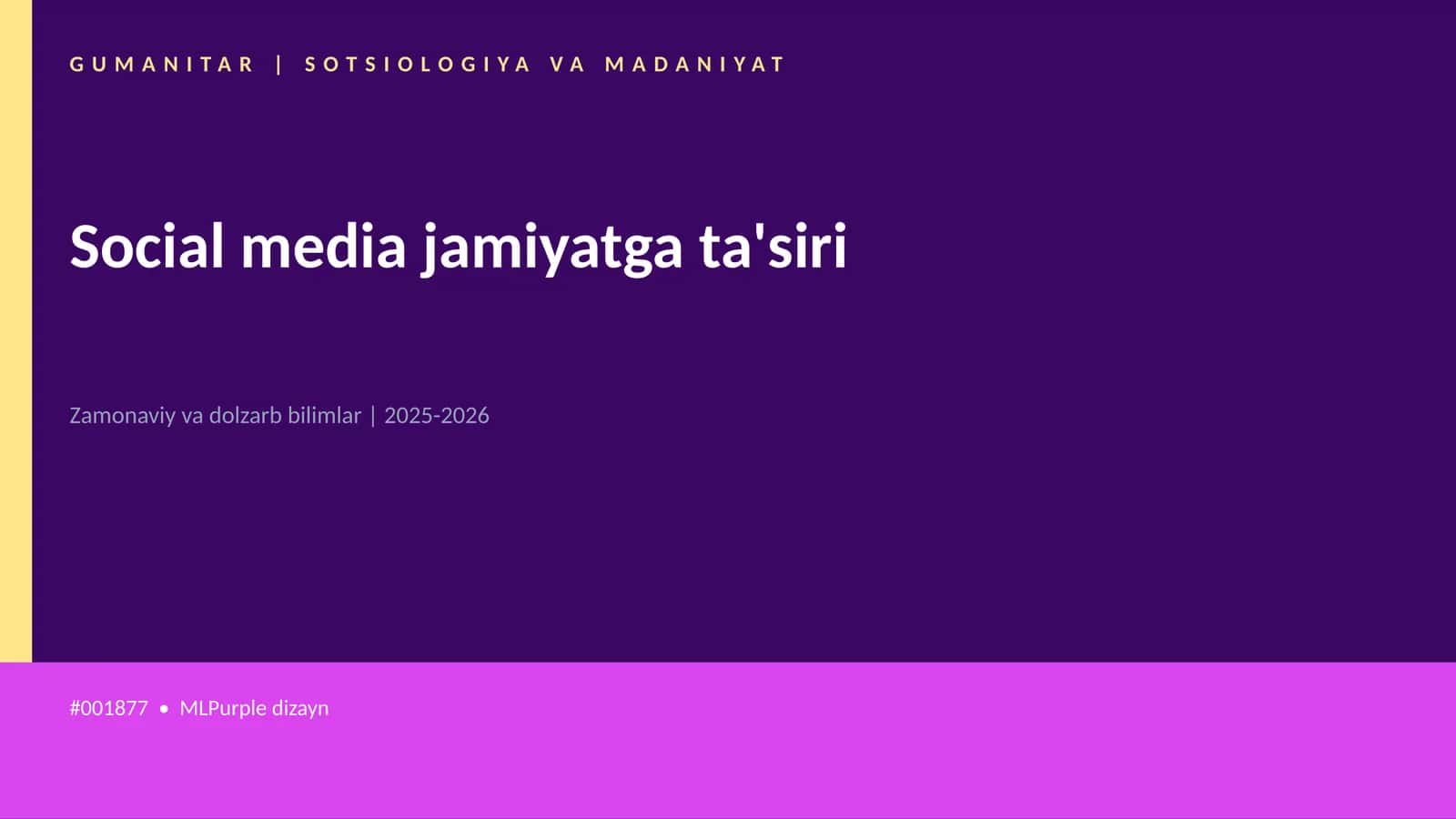 GUMANITAR | SOTSIOLOGIYA VA MADANIYAT