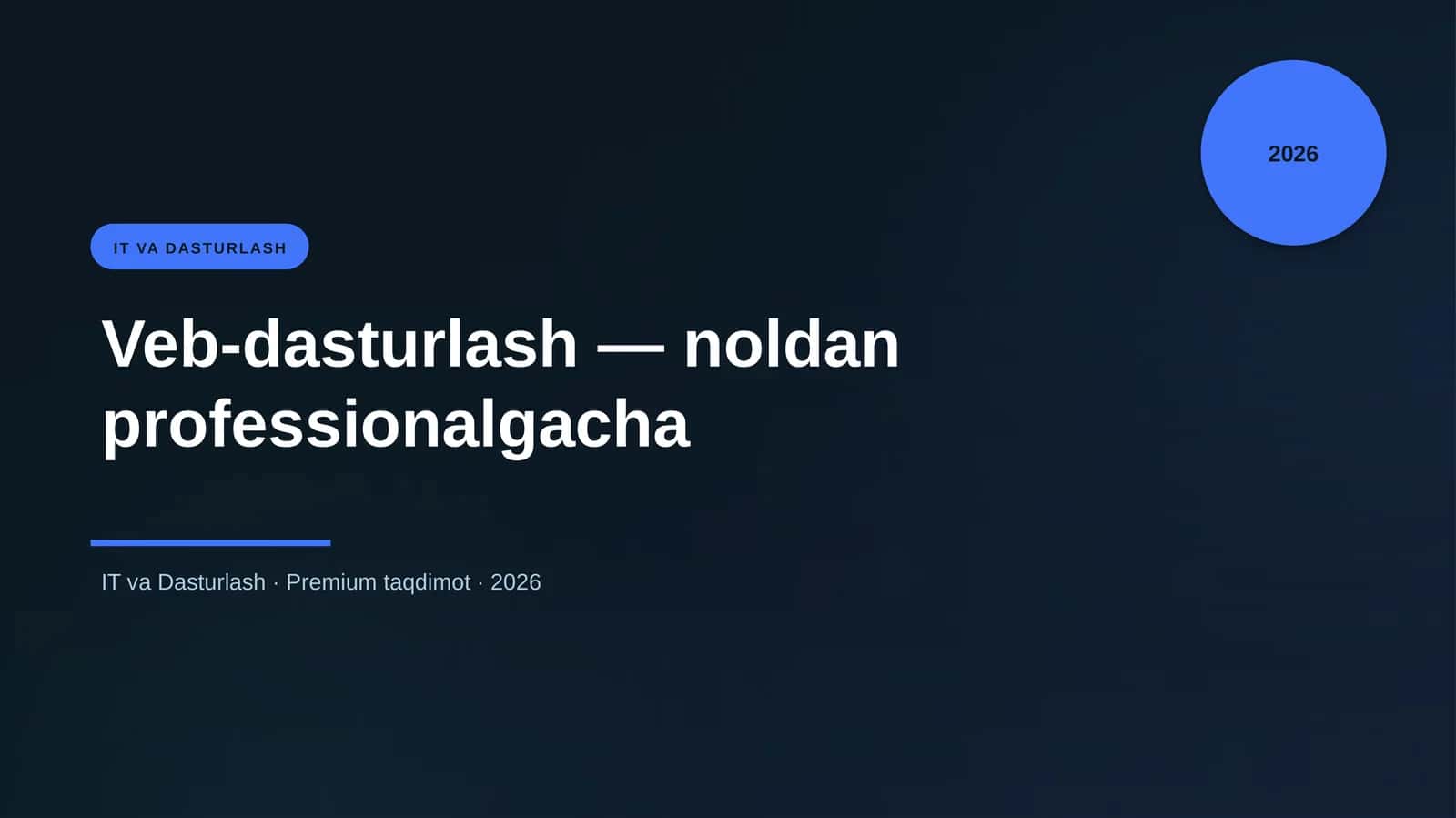 Veb-dasturlash — noldan professionalgacha