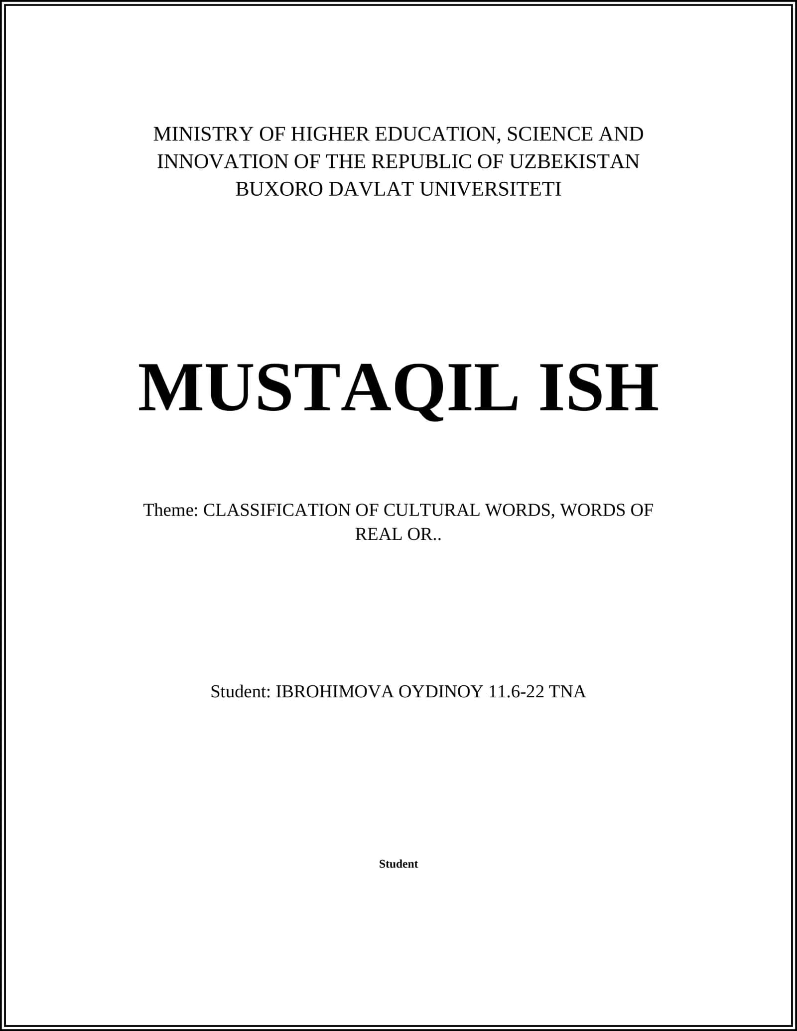 Material Culture Terminology