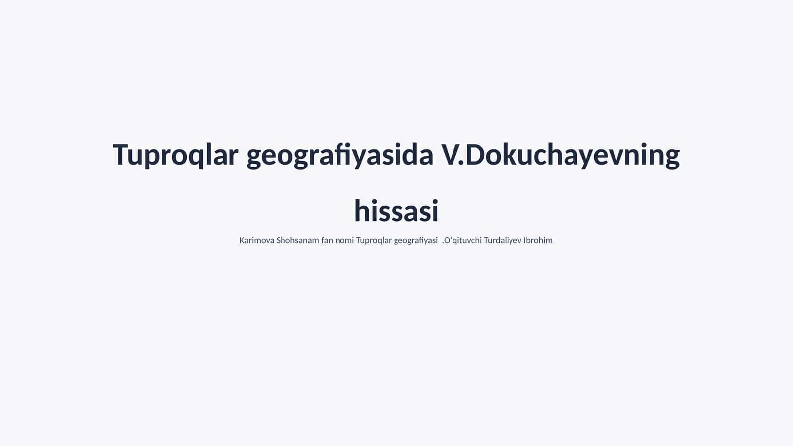 Tuproqlar geografiyasi