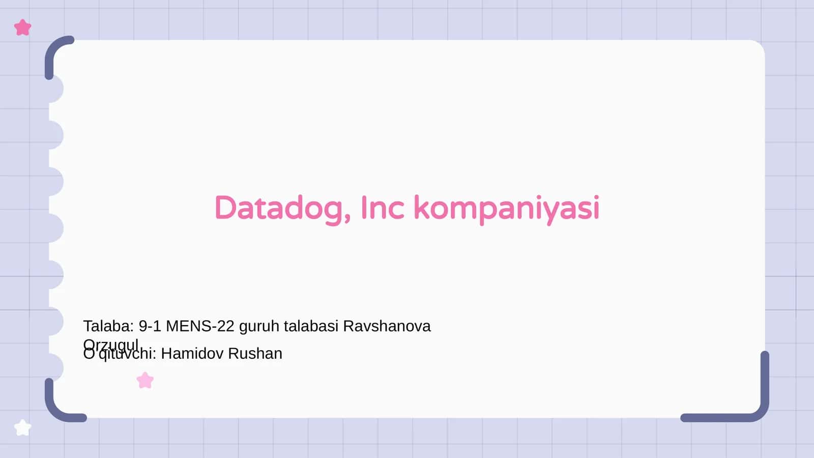 Datadog, Inc kompaniyasiga kirish