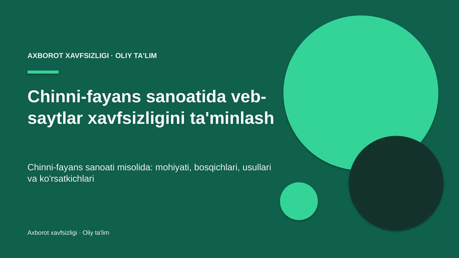 Chinni-fayans sanoatida veb-saytlar xavfsizligini ta'minlash