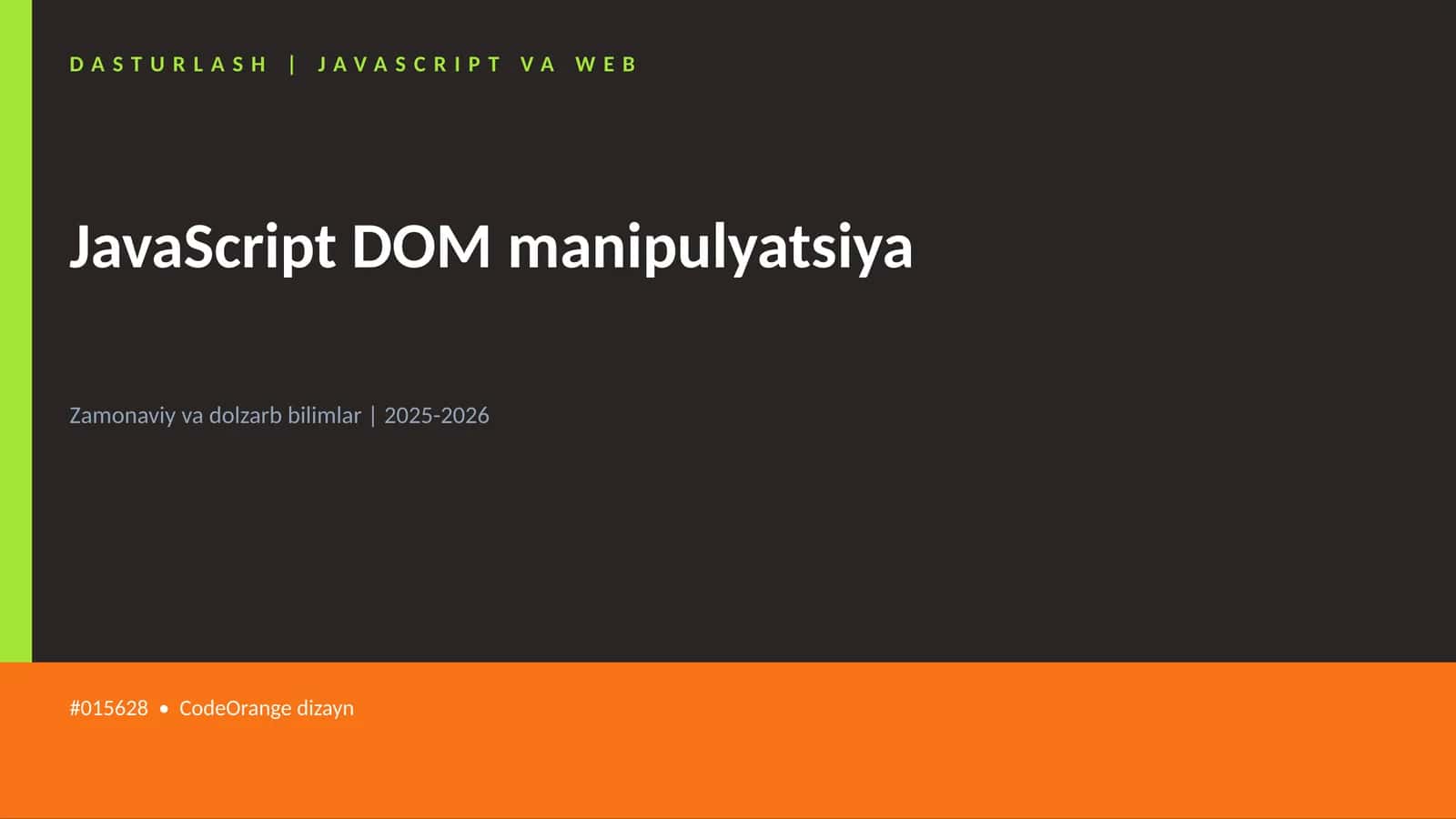 JavaScript DOM manipulyatsiya