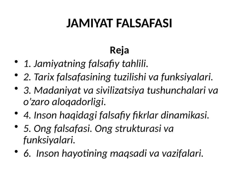 JAMIYAT FALSAFASI