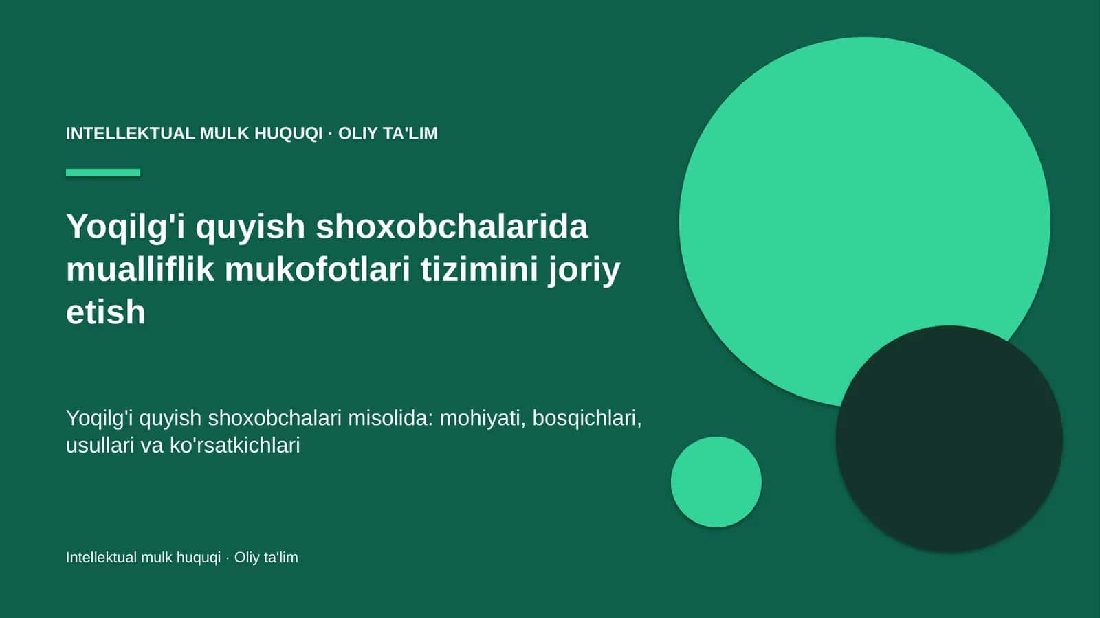 Yoqilg'i quyish shoxobchalarida mualliflik mukofotlari tizimini joriy etish