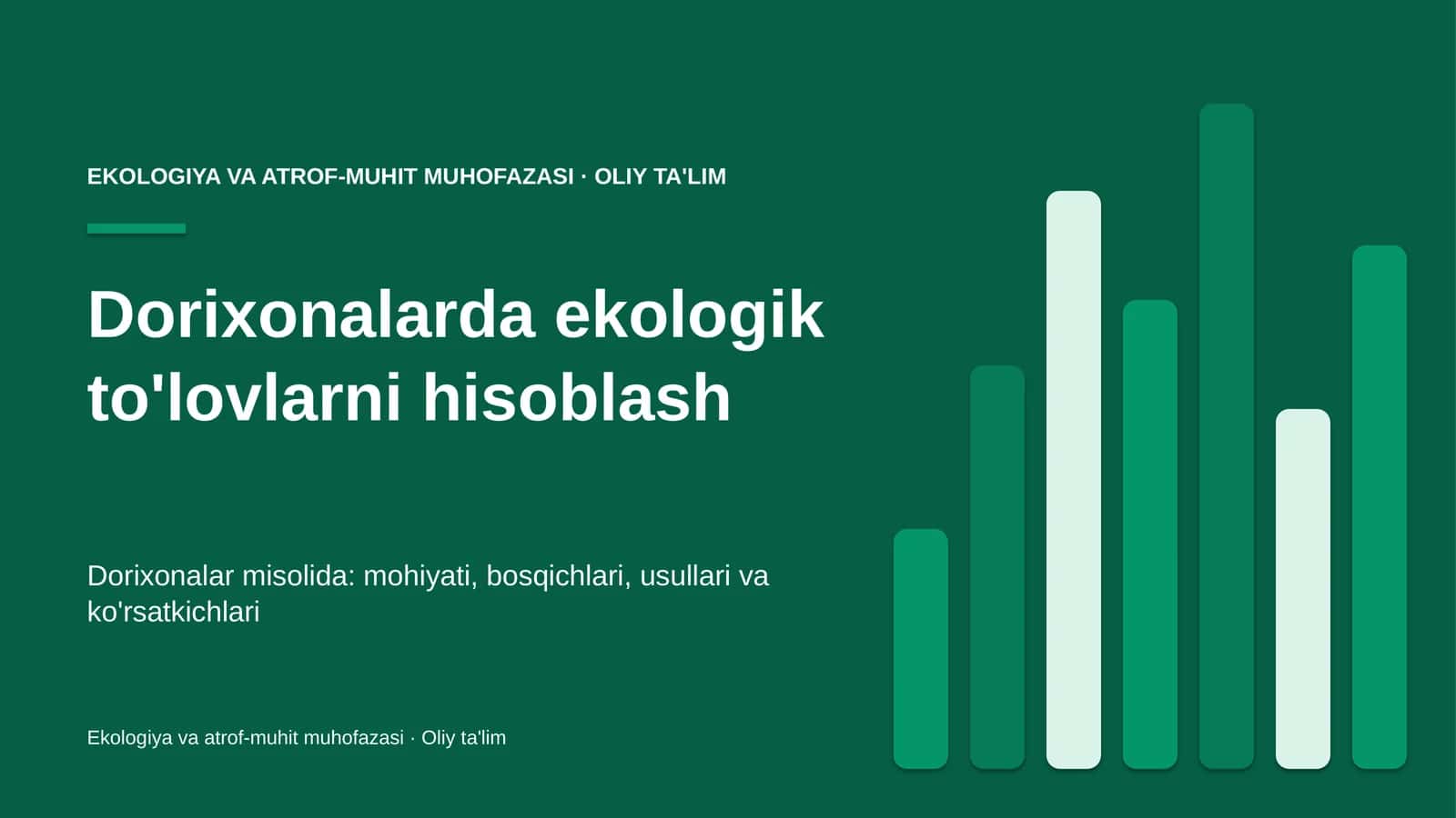 dorixonalarda ekologik to'lovlarni hisoblash 8173
