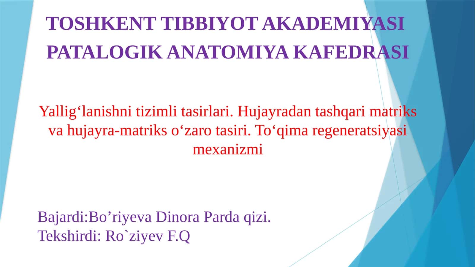 Yallig‘lanish nitizimlari tasirlari
