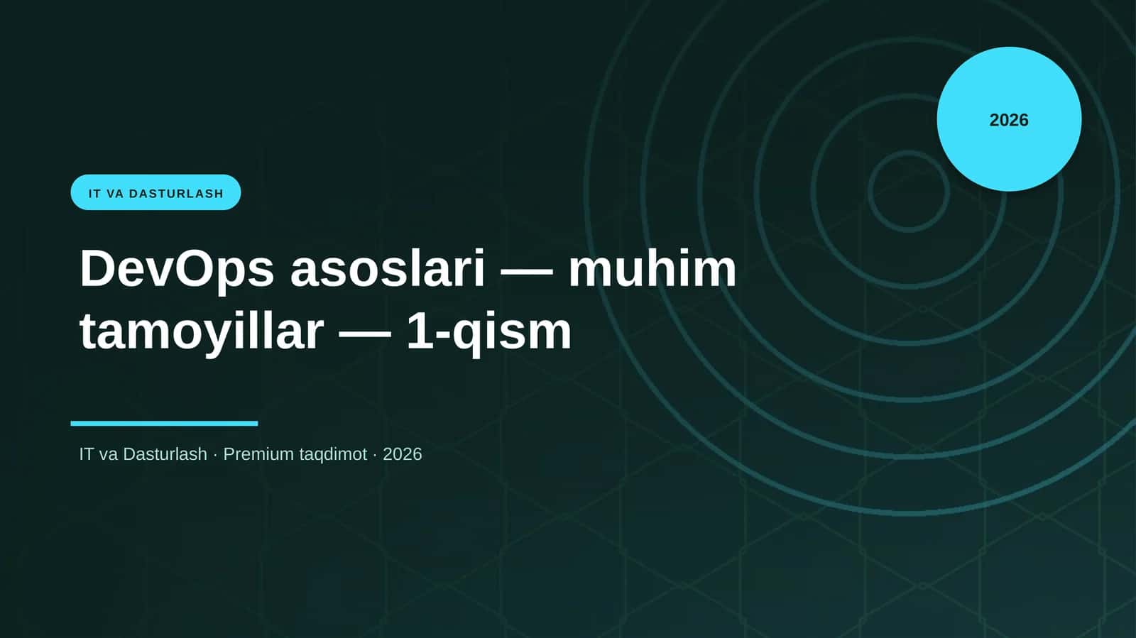 DevOps asoslari — muhim tamoyillar — 1-qism