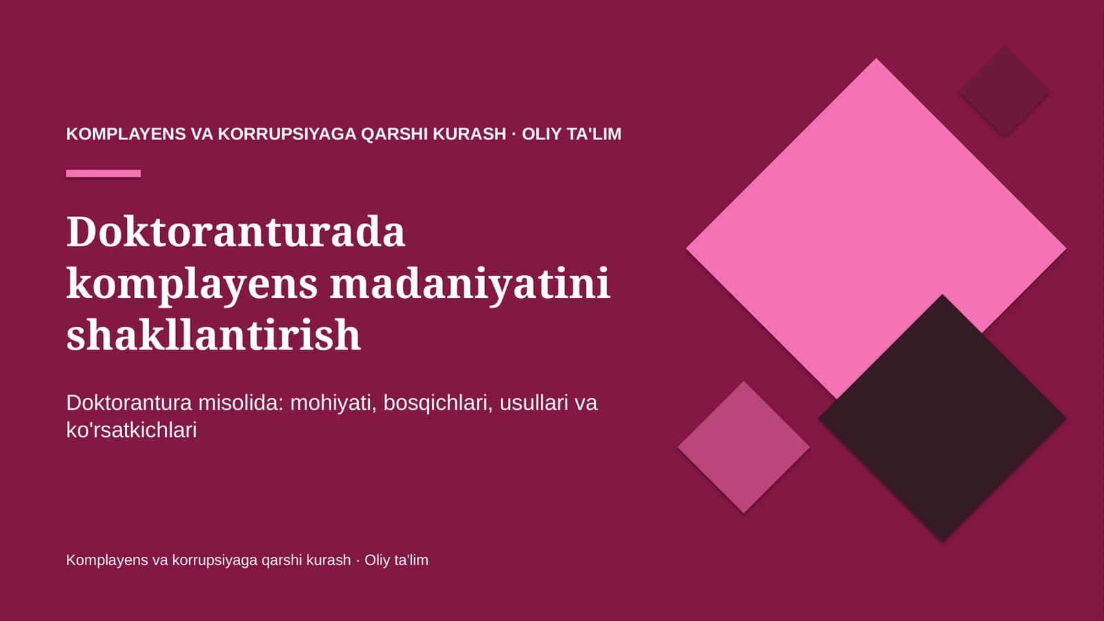 doktoranturada komplayens madaniyatini shakllantirish 7393