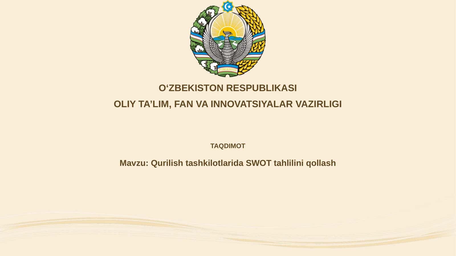 Qurilishtashkilotlarida SWOT tahlilini qollash