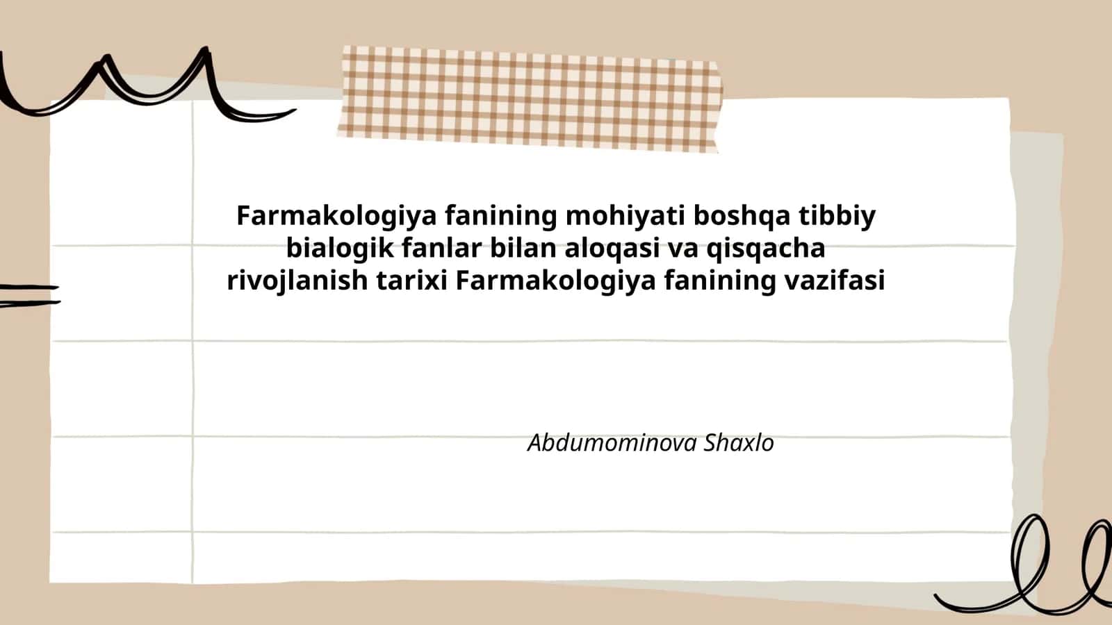 Farmakologiya fanining mohiyati