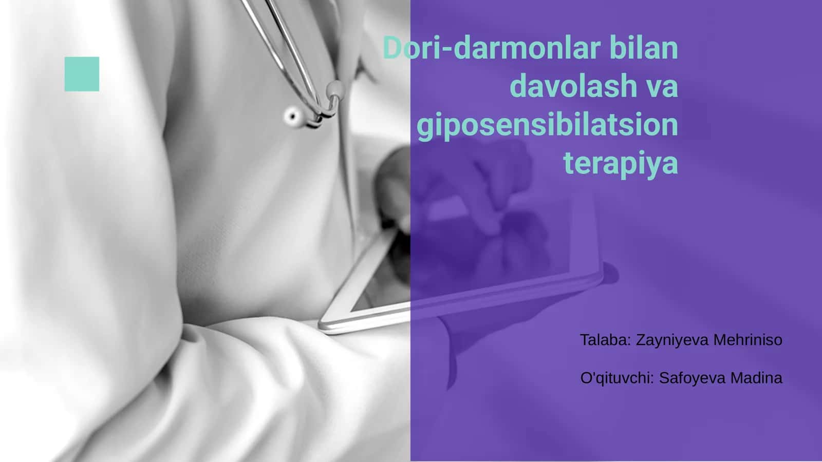 Dori-darmonlar bilan davolash va giposensibilatsion terapiya