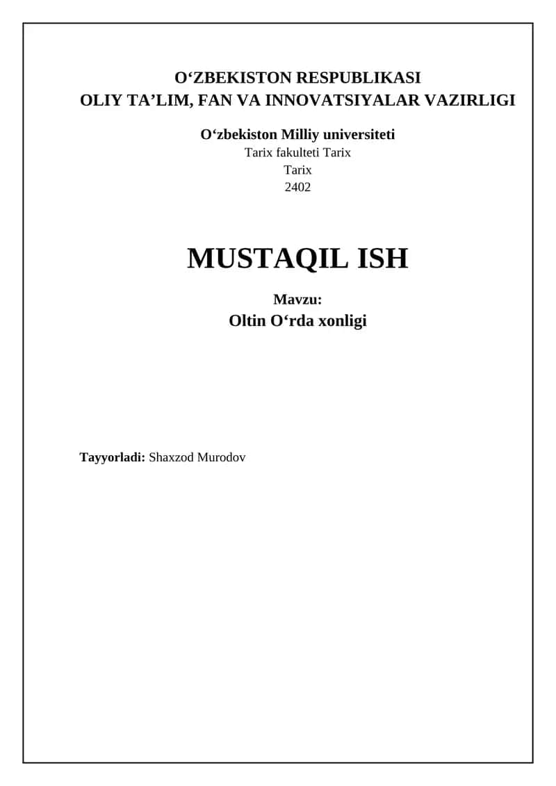 Oltin Oʻrda xonligi