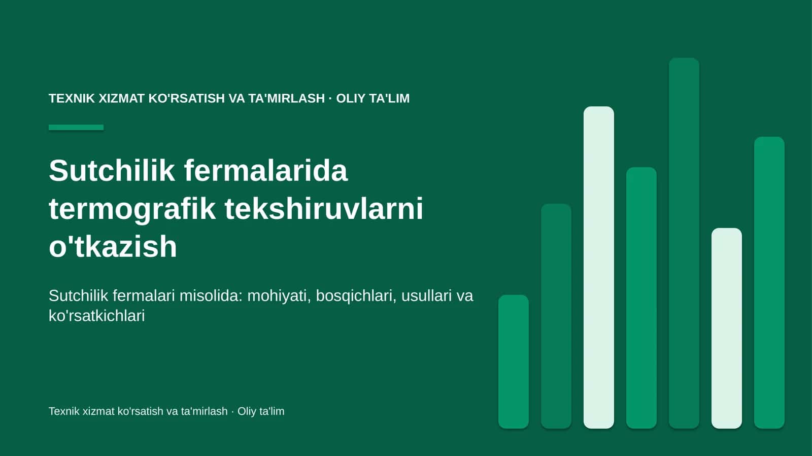 Sutchilik fermalarida termografik tekshiruvlarni o'tkazish