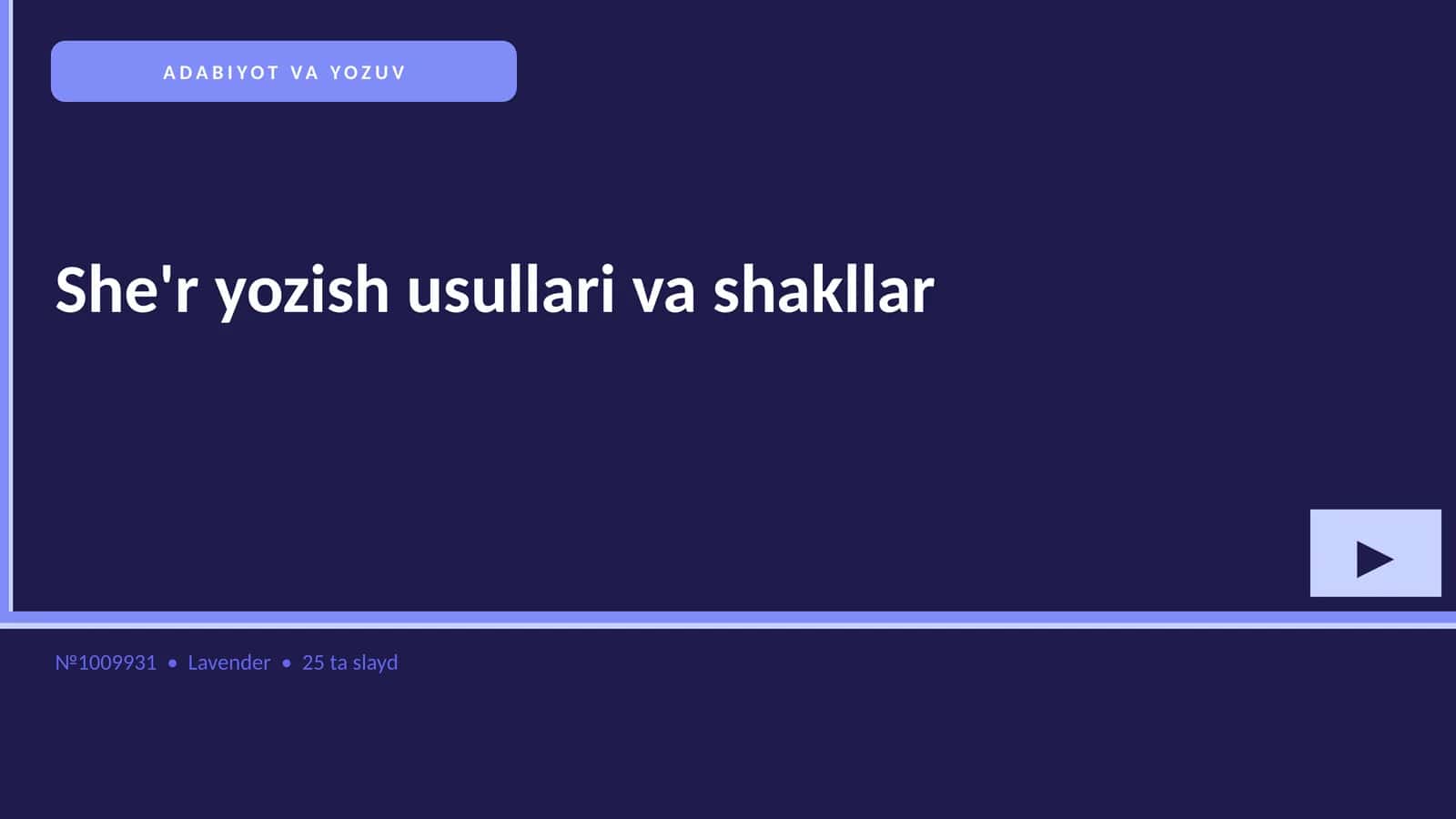 She'r yozish usullari va shakllar