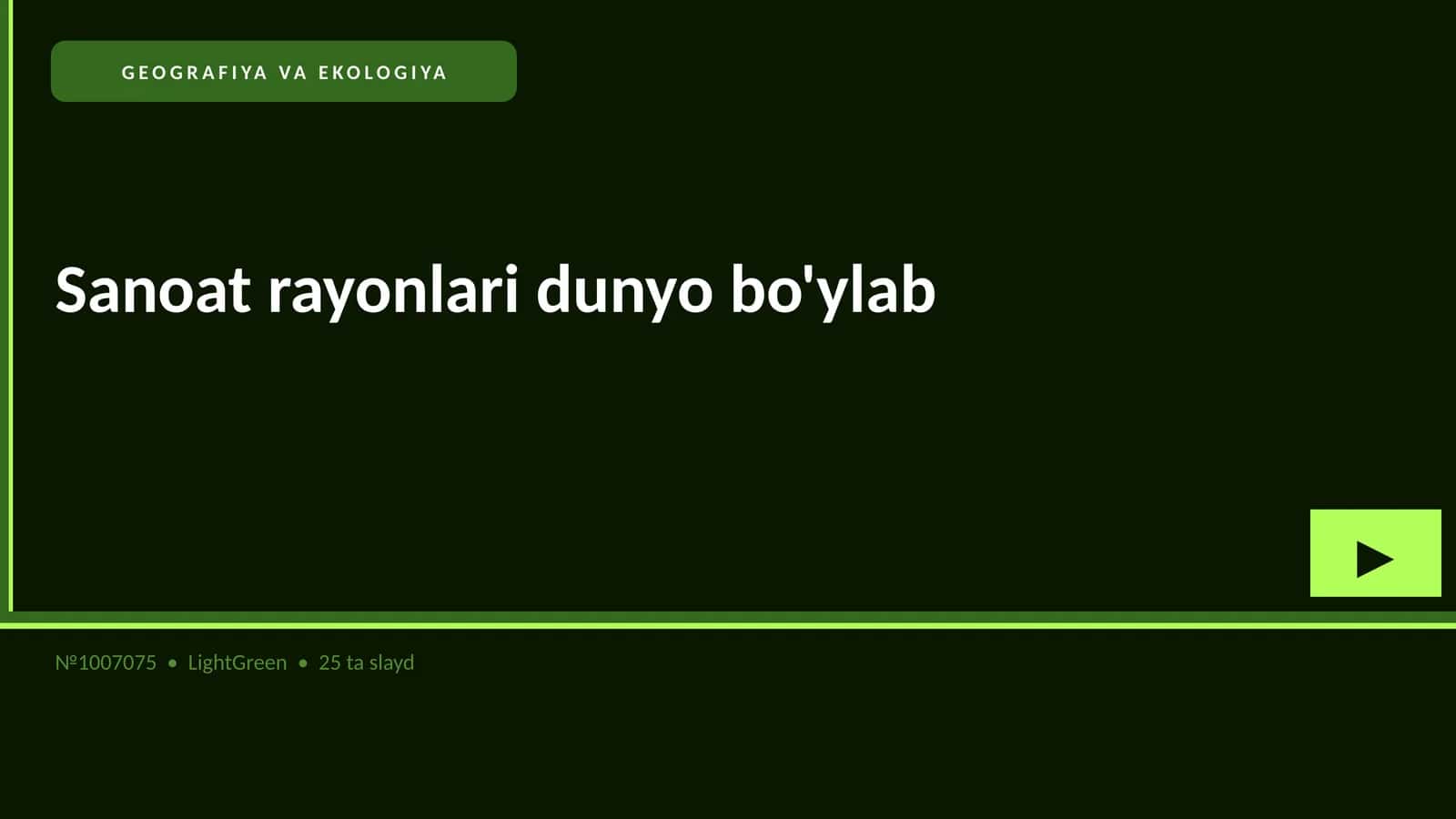 Sanoat rayonlari dunyo bo'ylab