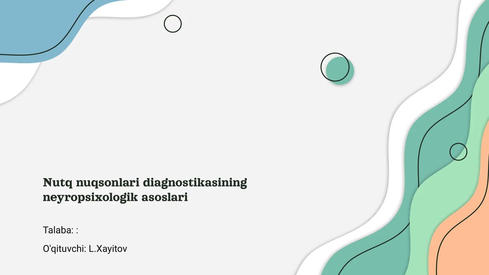 Nutq nuqsonlari diagnostikasining neyropsixologik asoslari