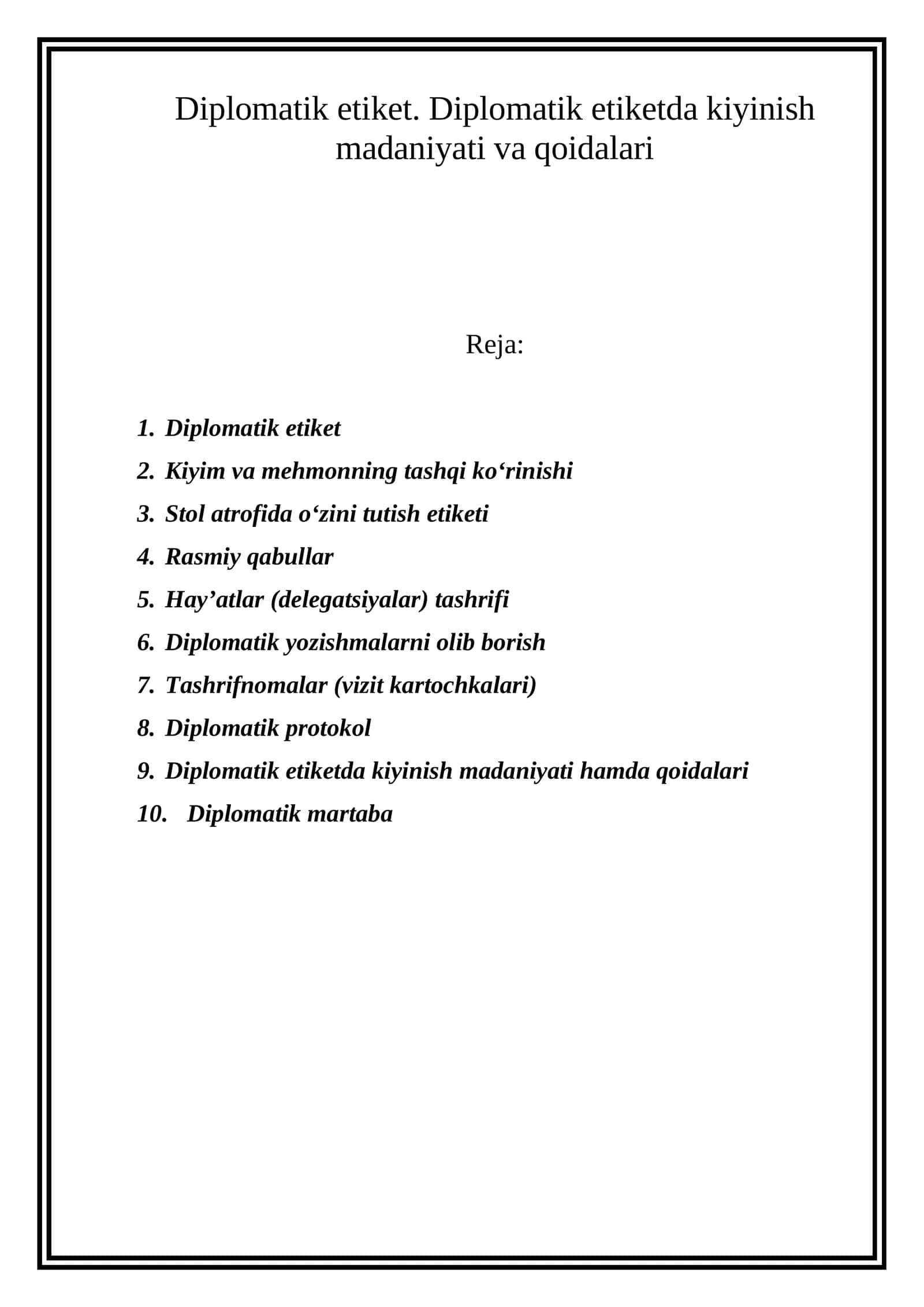 Diplomatik etiket