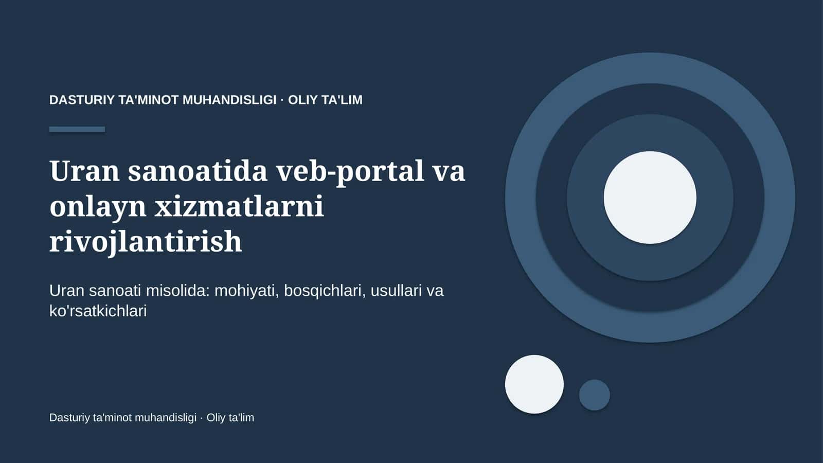 [Uran sanoatida veb-portal va onlayn xizmatlarni rivojlantirish]